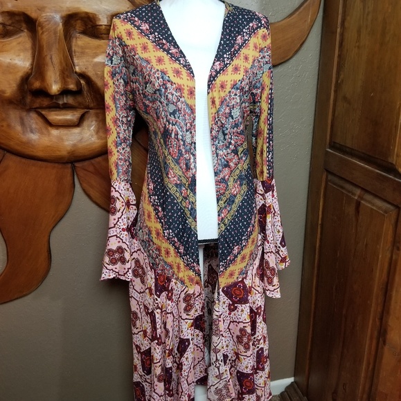 Umgee Boho Ruffled Long Kimono - Picture 6 of 8